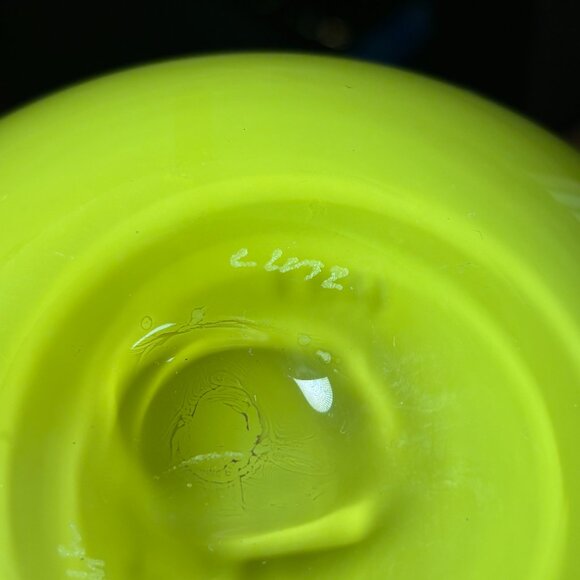 Vintage Yellow Glass Vase Hand-Blown Art Glass Sculpture Unique Home Gift - Picture 16 of 16